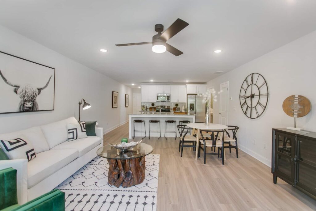 Living room and kitchen